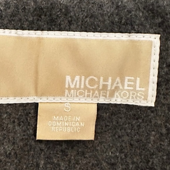 Michael Kors Gray Wool Blend Coat – Belted Button Front Mid Length - Picture 6 of 6